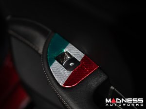 Alfa Romeo Giulia Door Trim - Window Switch Trim Kit - Carbon Fiber - Italian Theme - Feroce Carbon Alfa Romeo Giulia Door Trim - Window Switch Trim Kit - Carbon Fiber - Italian Theme - Feroce Carbon